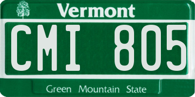 VT license plate CMI805