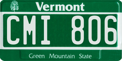VT license plate CMI806