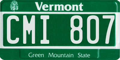 VT license plate CMI807