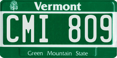 VT license plate CMI809