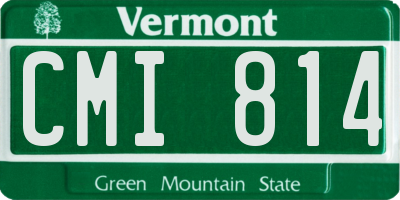 VT license plate CMI814
