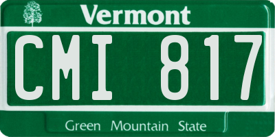 VT license plate CMI817