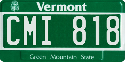 VT license plate CMI818