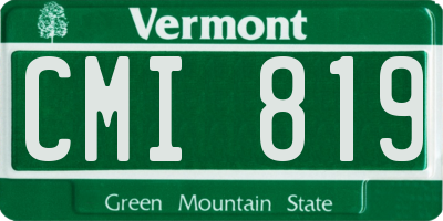 VT license plate CMI819