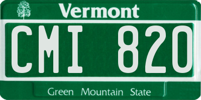 VT license plate CMI820