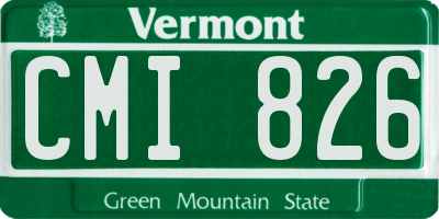 VT license plate CMI826