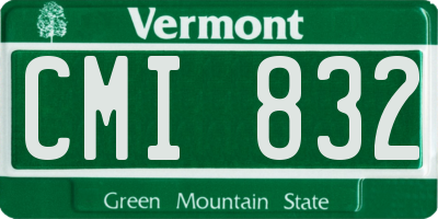 VT license plate CMI832