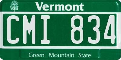 VT license plate CMI834