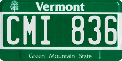 VT license plate CMI836