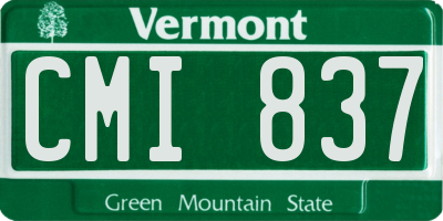 VT license plate CMI837