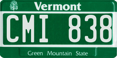 VT license plate CMI838