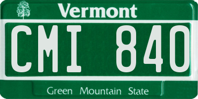 VT license plate CMI840