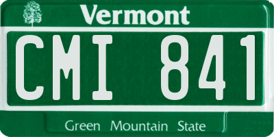 VT license plate CMI841