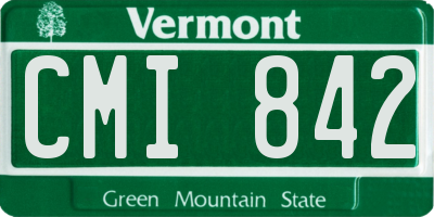 VT license plate CMI842