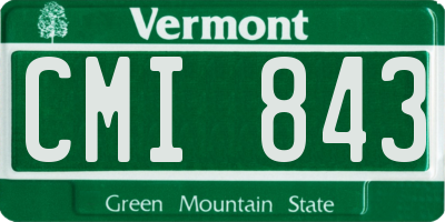 VT license plate CMI843