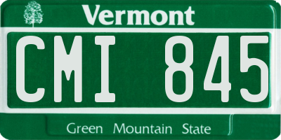 VT license plate CMI845