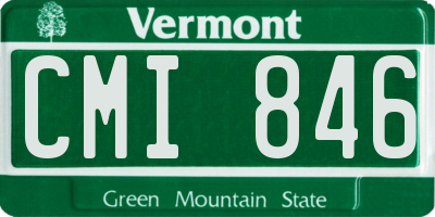 VT license plate CMI846
