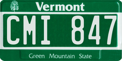 VT license plate CMI847