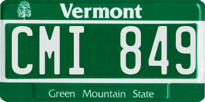 VT license plate CMI849