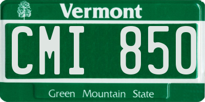 VT license plate CMI850