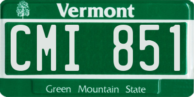 VT license plate CMI851