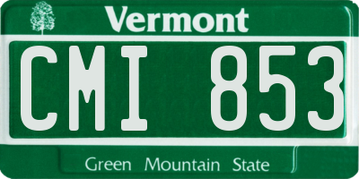 VT license plate CMI853