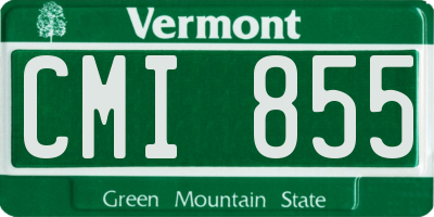 VT license plate CMI855