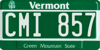 VT license plate CMI857