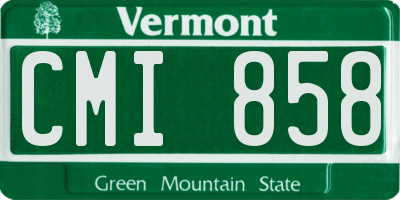 VT license plate CMI858