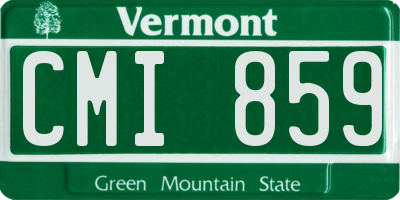 VT license plate CMI859