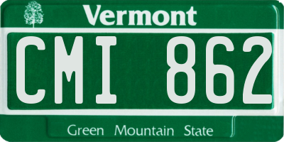 VT license plate CMI862