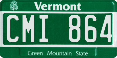 VT license plate CMI864