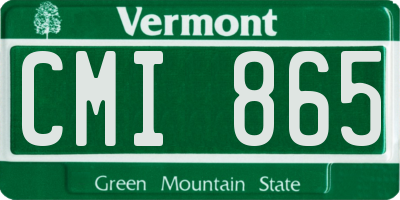 VT license plate CMI865