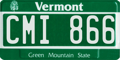 VT license plate CMI866