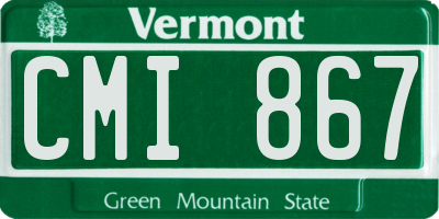 VT license plate CMI867