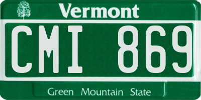 VT license plate CMI869