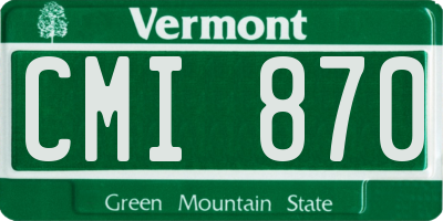 VT license plate CMI870