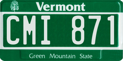 VT license plate CMI871