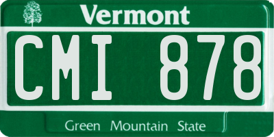 VT license plate CMI878