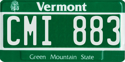 VT license plate CMI883