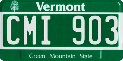 VT license plate CMI903