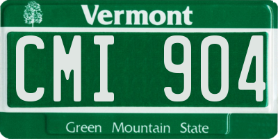 VT license plate CMI904