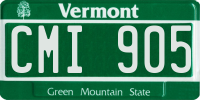 VT license plate CMI905