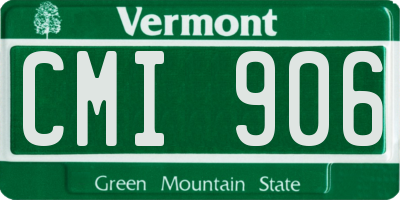 VT license plate CMI906