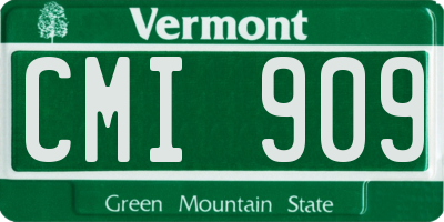 VT license plate CMI909