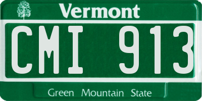 VT license plate CMI913