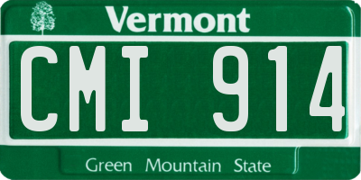 VT license plate CMI914