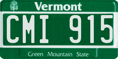 VT license plate CMI915
