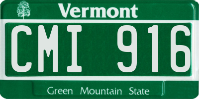 VT license plate CMI916