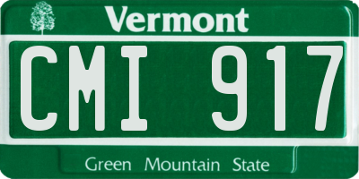 VT license plate CMI917
